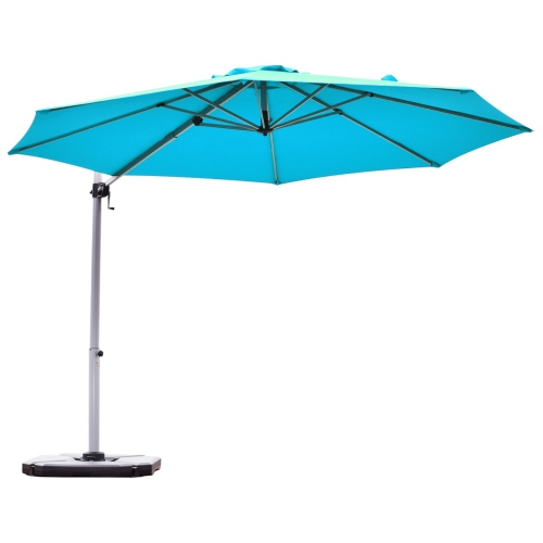 TOPBUY  11' Outdoor Cantilever Umbrella Patio Offset W/base Beige/ Red/ Blue/ Brick Red/ In Tan