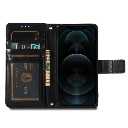 Juvenileway™ Folio Series Style Reassurance Flip Case pour Apple iPhone 12 mini – Noir