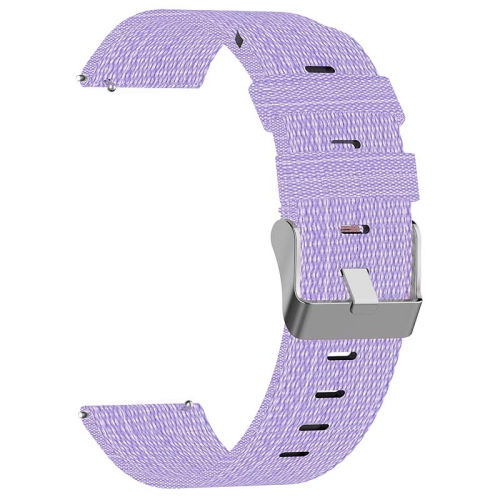 STRAPSCO  Canvas Strap With Polished Buckle for Samsung Galaxy Watch 4 - Light Purple In Silver