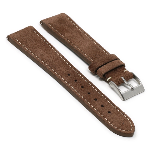 STRAPSCO  Suede Genuine Leather Watch Strap for Samsung Galaxy Watch 4 - Standard - In Brown