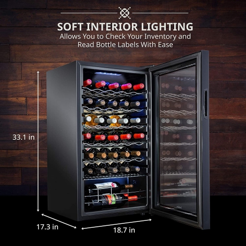 Ivation 34 Bottle Compressor Wine Cooler Refrigerator with Wi-Fi Smart App Control Cooling System | Large Freestanding Wine Cellar Fridge For Red