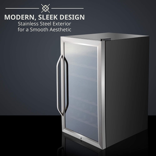 Ivation 43 Bottle Dual Zone Wine Cooler Refrigerator w/Lock | Large Freestanding Wine Cellar For Red, White, Champagne & Sparkling Wine | 41f-64f