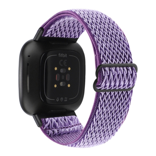 StrapsCo Soft Woven Nylon Watch Band Strap for Fitbit Versa 3 Purple