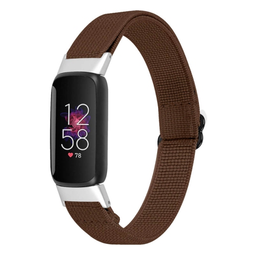 STRAPSCO  Patterned Adjustable Nylon Watch Band Strap for Fitbit Luxe - In Brown