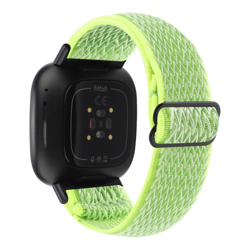 STRAPSCO  Soft Woven Nylon Watch Band Strap for Fitbit Sense - Neon In Green