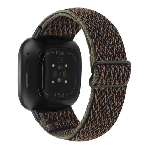 STRAPSCO  Soft Woven Nylon Watch Band Strap for Fitbit Sense - In Brown