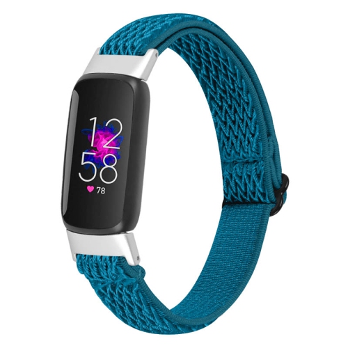 STRAPSCO  Hook And Loop Adjustable Nylon Watch Band Strap for Fitbit Luxe - In Teal