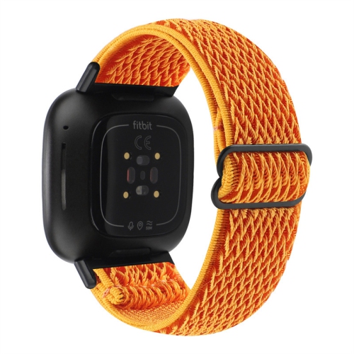 StrapsCo Soft Woven Nylon Watch Band Strap for Fitbit Sense - Orange