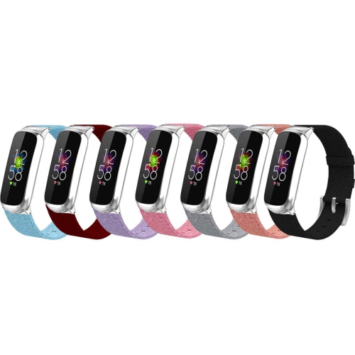 StrapsCo Woven Canvas Watch Band Strap for Fitbit Luxe - Red