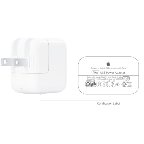 |GA| 10W USB Power Adapter for iPhone, iPod and iPad - Non-Retail Packaging - White - 2 pack combo