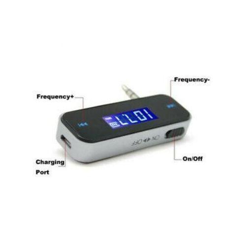 Émetteur FM sans fil 3,5 mm avec écran ACL pour MP3 MP4 iPod iPhone mains libres