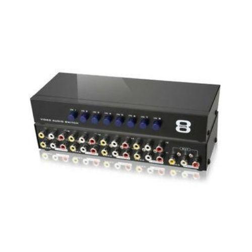 AV Switch Box composite Selector 8 ports RCA Audio Video 8 in 1 sortie vers TV