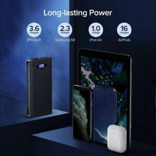10000mAh Power Bank LED Display Portable Charger Dual 3A High-Speed USB Ports