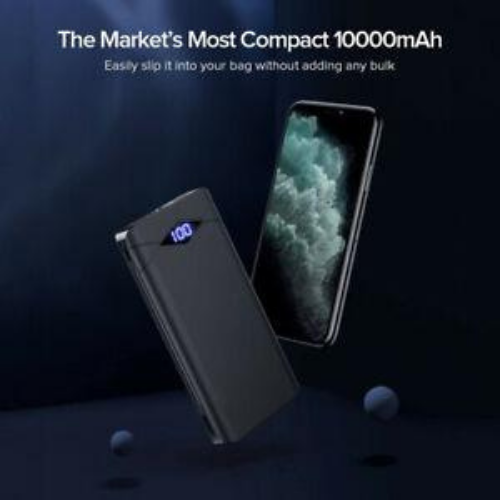 10000mAh Power Bank LED Display Portable Charger Dual 3A High-Speed USB Ports
