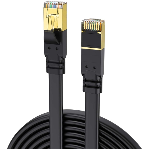 CAT8 Ethernet Cable 100ft, High Speed 40Gbps 2000MHz Flat Network Internet LAN Cable - axGear