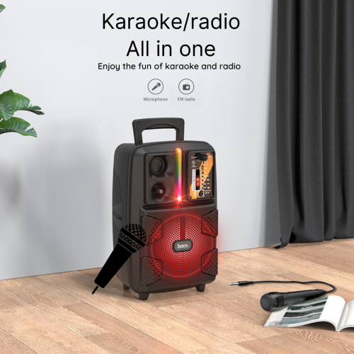 hoco. BS37, machine à karaoké, microphone de karaoké avec lumières LED DJ, haut-parleur Bluetooth avec microphones, système de karaoké prenant en