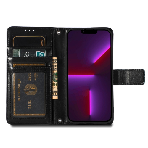 Juvenileway™ Folio Series Style Reassurance Flip Case for Apple iPhone 13 – Black