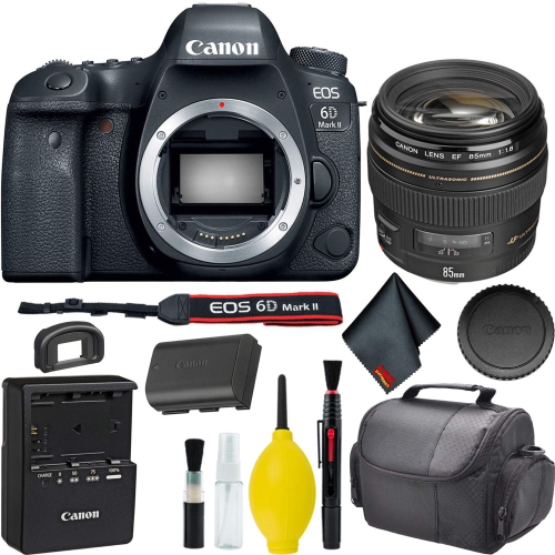 Canon EOS 6D Mark II DSLR Camera w/Canon EF 85mm f/1.8 USM Lens Bundle