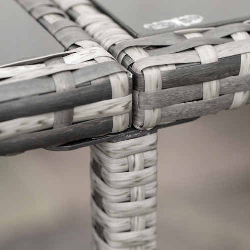 Ensemble de patio en osier de 9 pièces Outsunny avec coussins amovibles, table de salle à manger en verre, poufs, ensemble de patio en rotin de