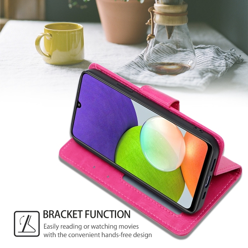 TopSave Leather Folio Flip Wallet w/Magnetic Clip Card Slot Holder Case For Motorola Moto G Power 5G(24), Hot Pink