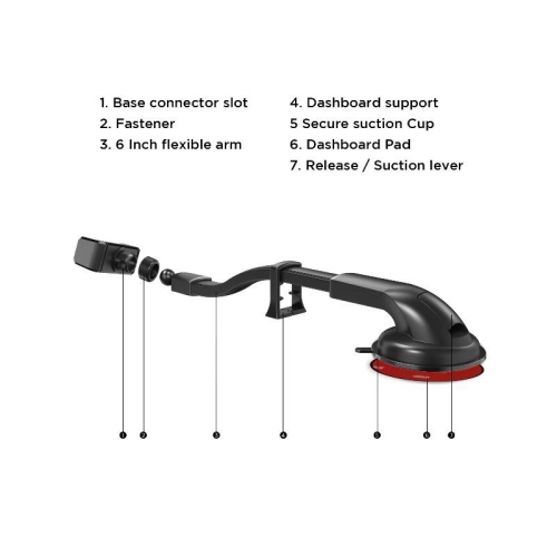 Mighty Mount Phone Car Dash & Windshield Mount Holder - Flexible Gooseneck