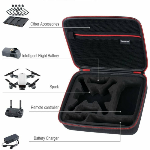 Smatree Storage Carry Case for DJI Spark Drone/ 3* Batteries/Battery...