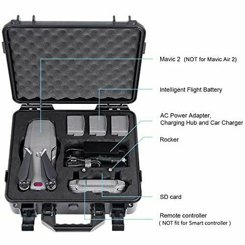 Waterproof Hard Carrying Case Compatible for DJI Mavic 2 Pro/Mavic 2 Zoom Fly More Combo（Upgrade Edition）