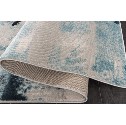 La Dole Rugs Abstract Rustic Minimalistic Modern Turquoise Blue Ivory Area Rug Living Room Bedroom Carpet Tapis 5'2"x7'6"