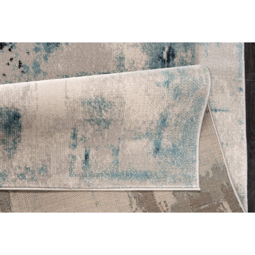 La Dole Rugs Abstract Rustic Minimalistic Modern Turquoise Blue Ivory Area Rug Living Room Bedroom Carpet Tapis 5'2"x7'6"