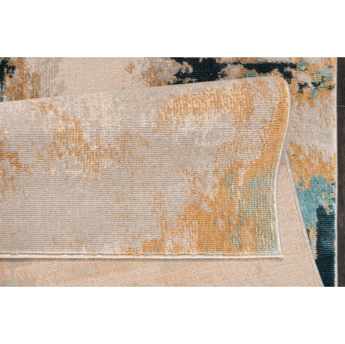 La Dole Rugs Abstract Rustic Minimalistic Modern Turquoise Blue Ivory Orange Mustard Yellow Area Rug Living Room Bedroom Carpet Tapis 2'7"x4'11"