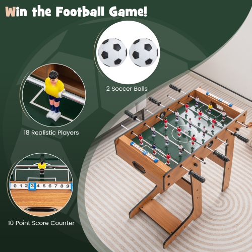 Topbuy 27" Folding Foosball Table Soccer Game Christmas Gift Football Sports Indoor