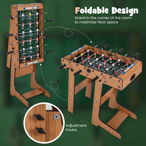 Topbuy 27" Folding Foosball Table Soccer Game Christmas Gift Football Sports Indoor