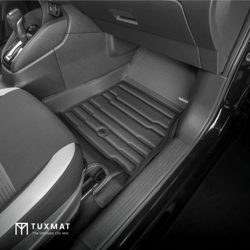 TuxMat - For Nissan Versa 2020-2026 Models - Custom Car Mats - Maximum Coverage, All Weather, Laser Measured - This Full Set Includes 1st and 2nd Rows