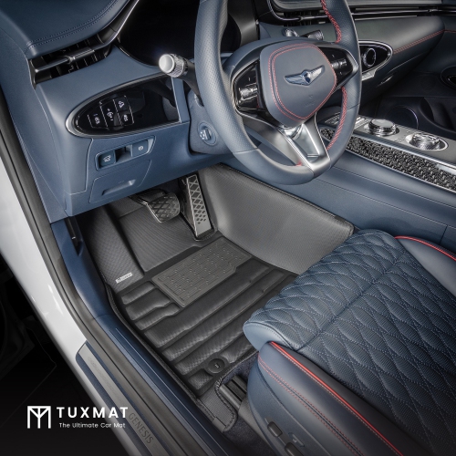 TuxMat - For Genesis GV70 2022-2025 Models - Custom Car Mats - Maximum Coverage, All Weather, Laser Measured - This Full Set Includes 1st and 2nd Rows