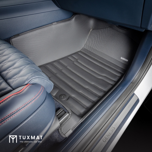 TuxMat - For Genesis GV70 2022-2025 Models - Custom Car Mats - Maximum Coverage, All Weather, Laser Measured - This Full Set Includes 1st and 2nd Rows