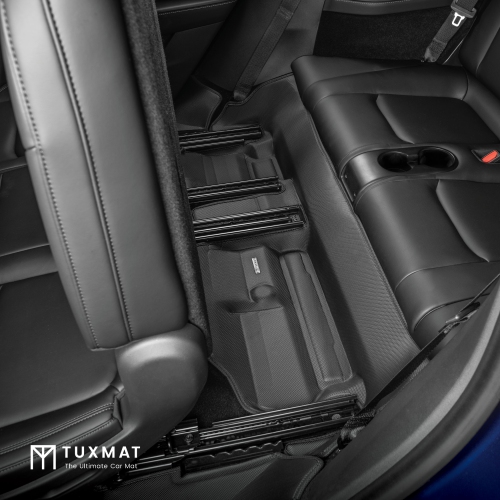 Tuxmat - pour les modèles Tesla Model y 7 places 2020-2025 - Tapis de voiture personnalisé - Couverture maximale, toutes saisons, laser mesuré - cet