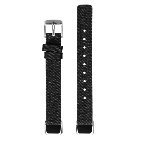 StrapsCo Textured Canvas Watch Band Strap for Fitbit Luxe - Short-Medium - Black Denim