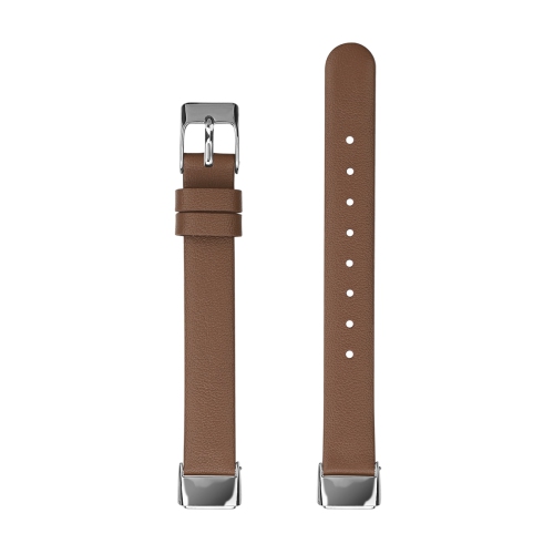 STRAPSCO  Sleek Leather Watch Band Strap for Fitbit Luxe - Medium-Long - In Brown