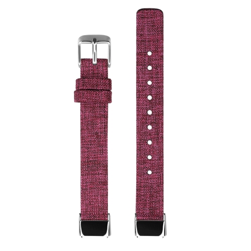 STRAPSCO  Textured Canvas Watch Band Strap for Fitbit Luxe - Medium-Long - Sangria In Multicolor