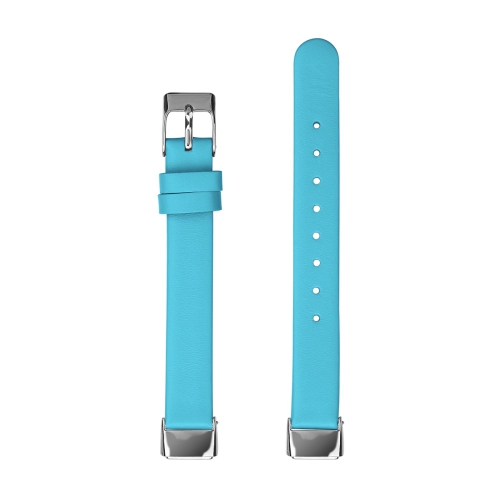 StrapsCo Sleek Leather Watch Band Strap for Fitbit Luxe - Medium-Long - Blue