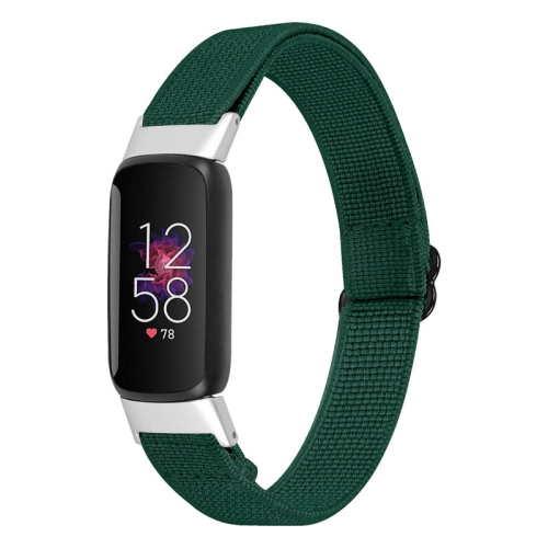 STRAPSCO  Patterned Adjustable Nylon Watch Band Strap for Fitbit Luxe - Forest In Green