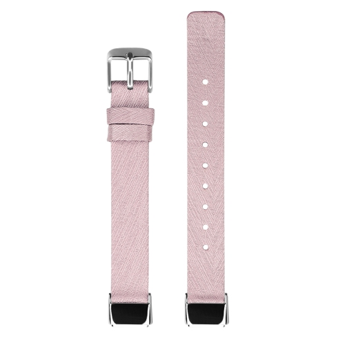 STRAPSCO  Textured Canvas Watch Band Strap for Fitbit Luxe - Short-Medium - Silver In Pink