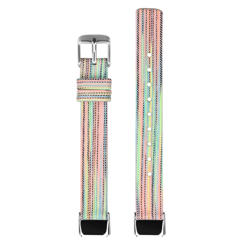 StrapsCo Textured Canvas Watch Band Strap for Fitbit Luxe - Short-Medium - Spring Rainbow
