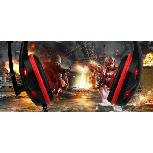 Casque de jeu G2000Max avec micro DEL RVB pour portable PC PS4 Pro Xbox One S X - Rouge