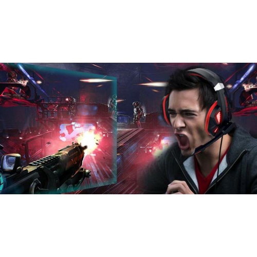 Casque de jeu G2000Max avec micro DEL RVB pour portable PC PS4 Pro Xbox One S X - Rouge