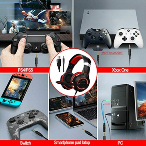 Casque de jeu G2000Max avec micro DEL RVB pour portable PC PS4 Pro Xbox One S X - Bleu