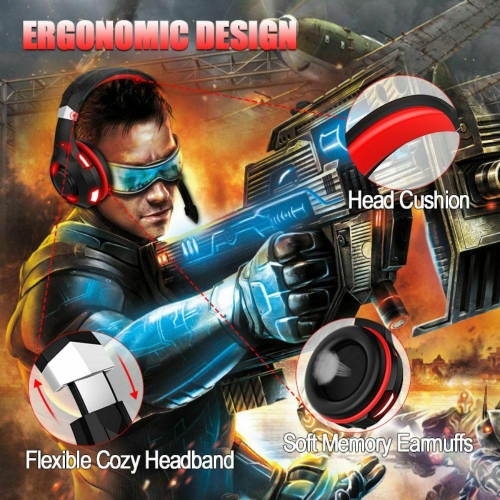 Casque de jeu G2000Max avec micro DEL RVB pour portable PC PS4 Pro Xbox One S X - Bleu