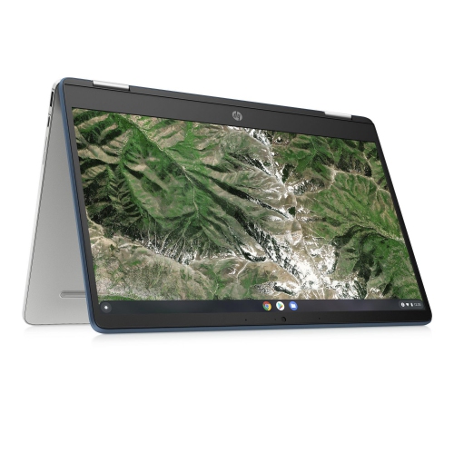 HP Chromebook x360 14" Touchscreen Laptop, Full HD, Webcam, Pentium Silver N5030, 4GB RAM , 128GB eMMC, Silver - English Keyboard - New