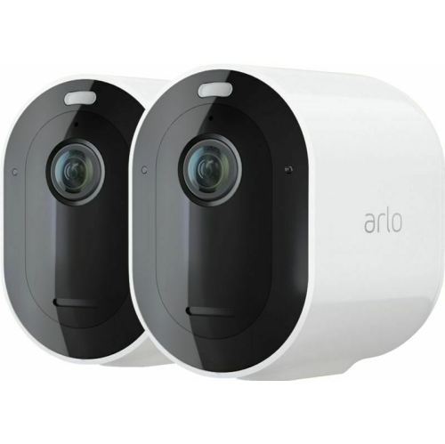 Arlo Pro 4 Wire-Free Outdoor 2K HD Security Camera - White - 2 Pack - Brand New