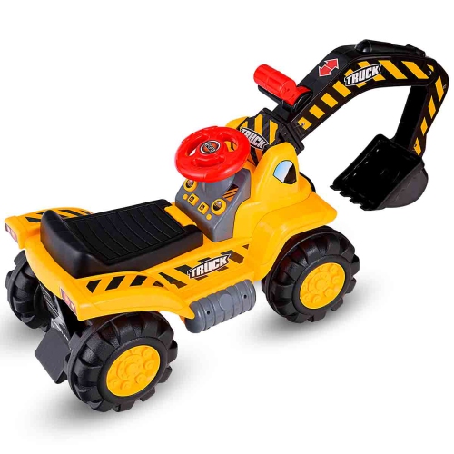 Topbuy Sand Digger Digging Scooper Truck Kids Toddler Ride On Excavator w/ Storage & Helmet